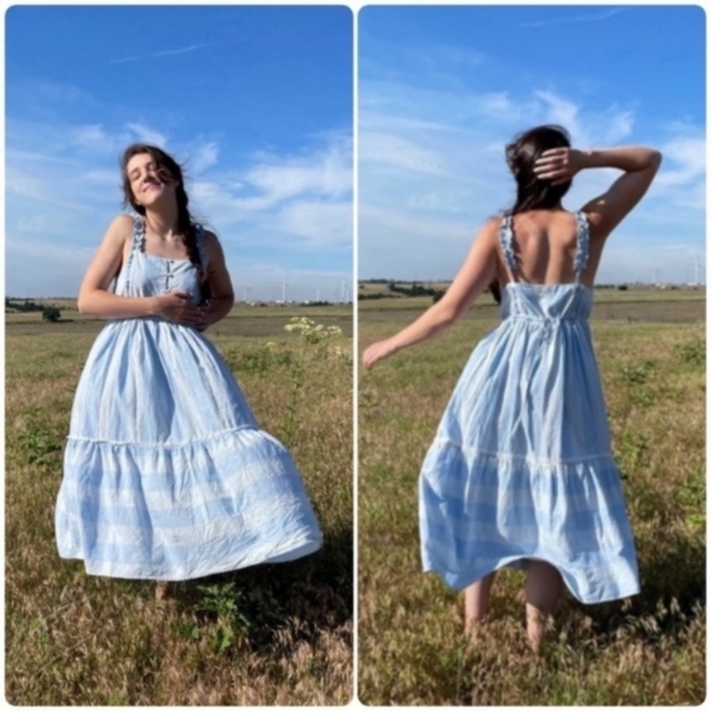 RARE LoveShackFancy Anne Stripe Midi Dress Size S